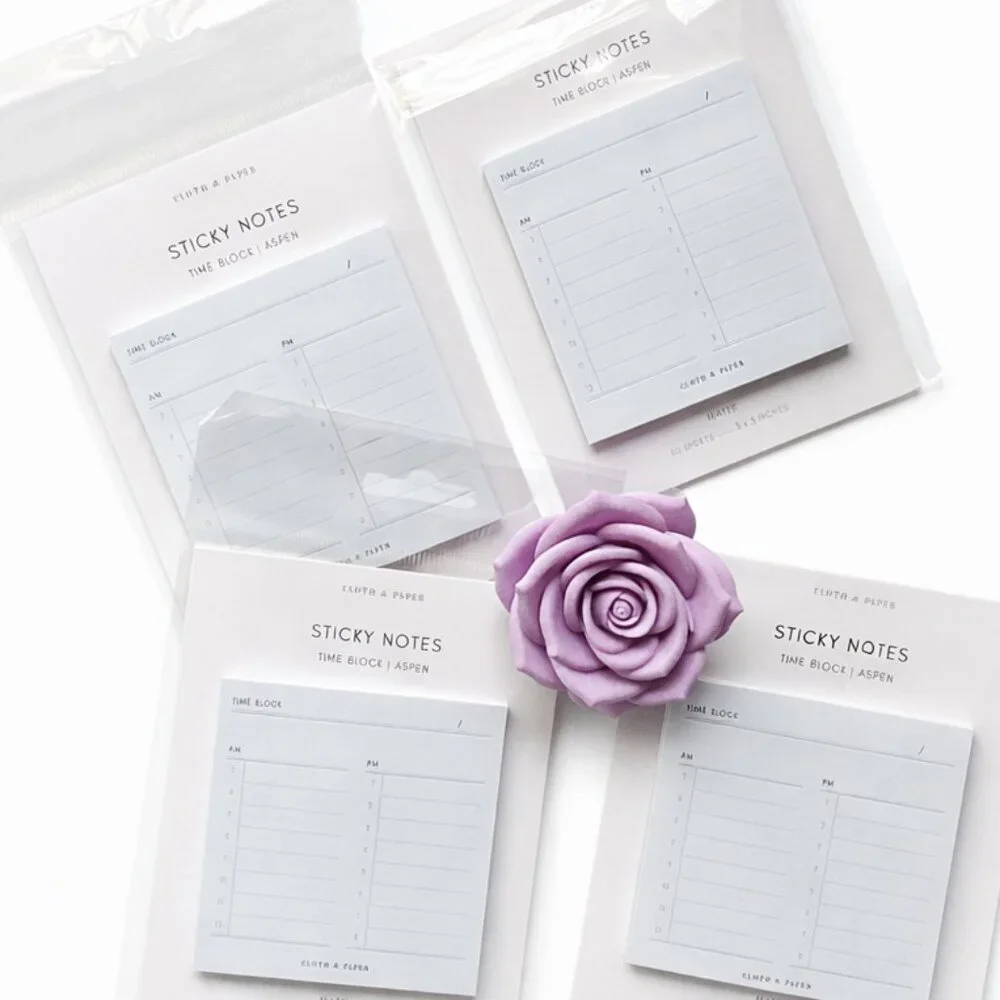 Cloth & Paper Time Block Sticky Notes | Aspen | 3x3 Planner Notes